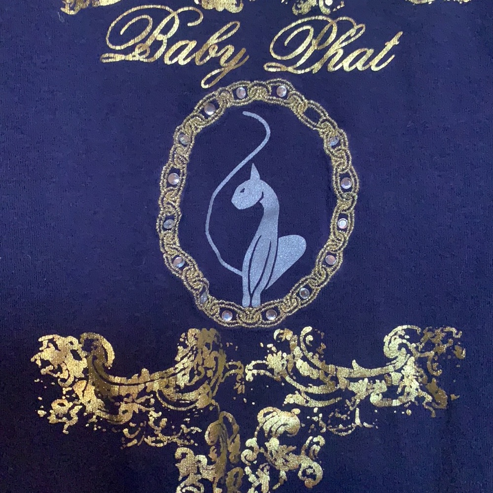 Y2K BABY PHAT TOP SZ S BLUE WITH GOLDEN LOGO PREOWNED VINTAGE - Picture 11 of 11
